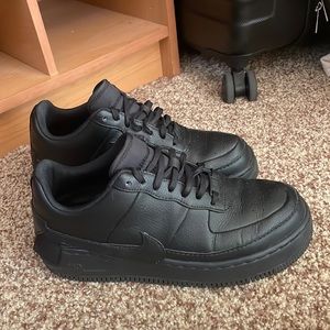 Black platform Nike air forces